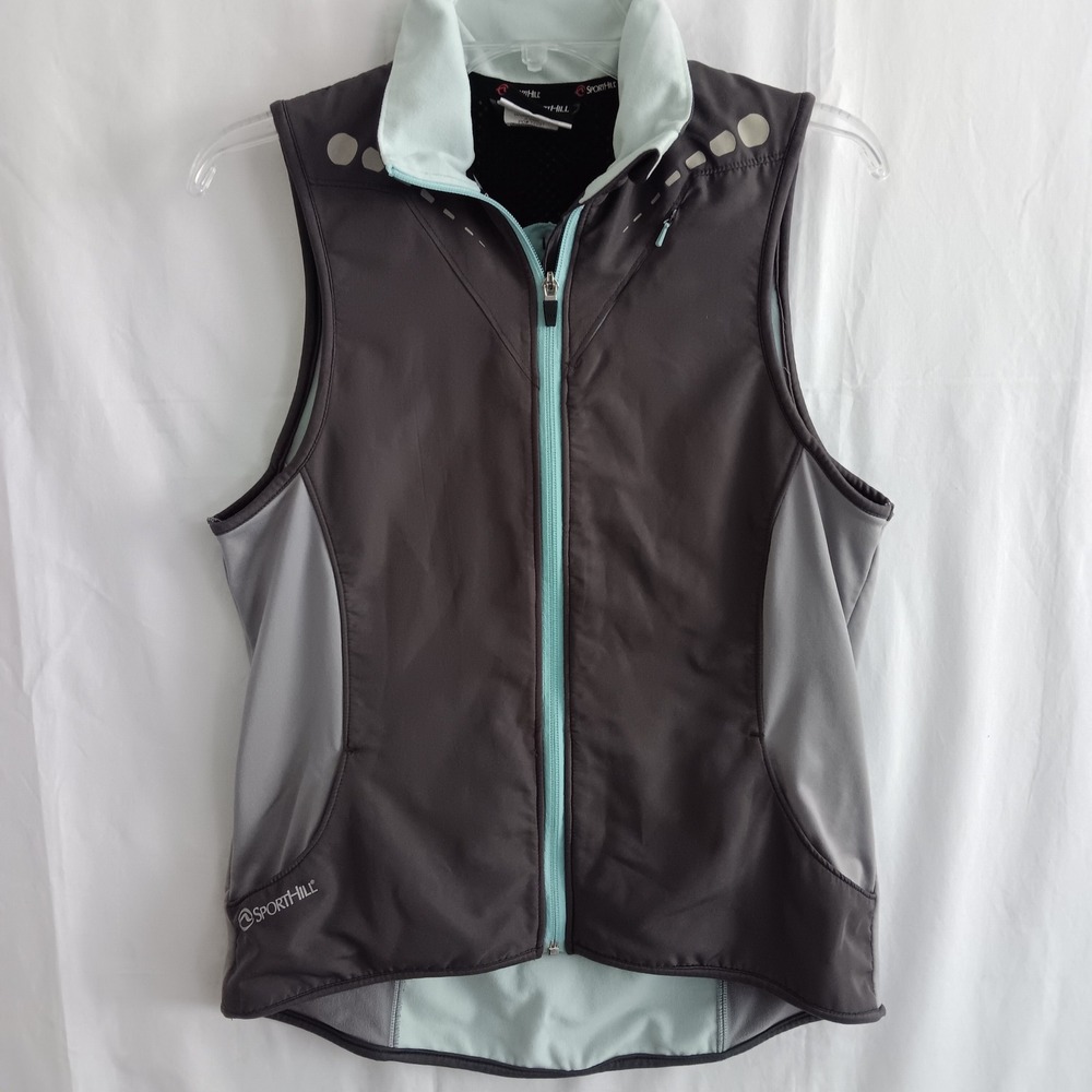 SportHill Prism II Vest Women L Gray Jacket Full Zip Running Cycling 3060